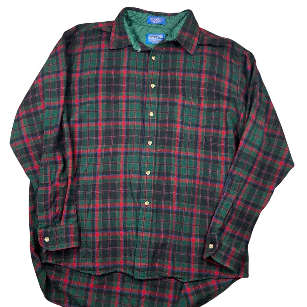 Pendleton 100% Plaid Wool Button Front Flannel Si… - image 1